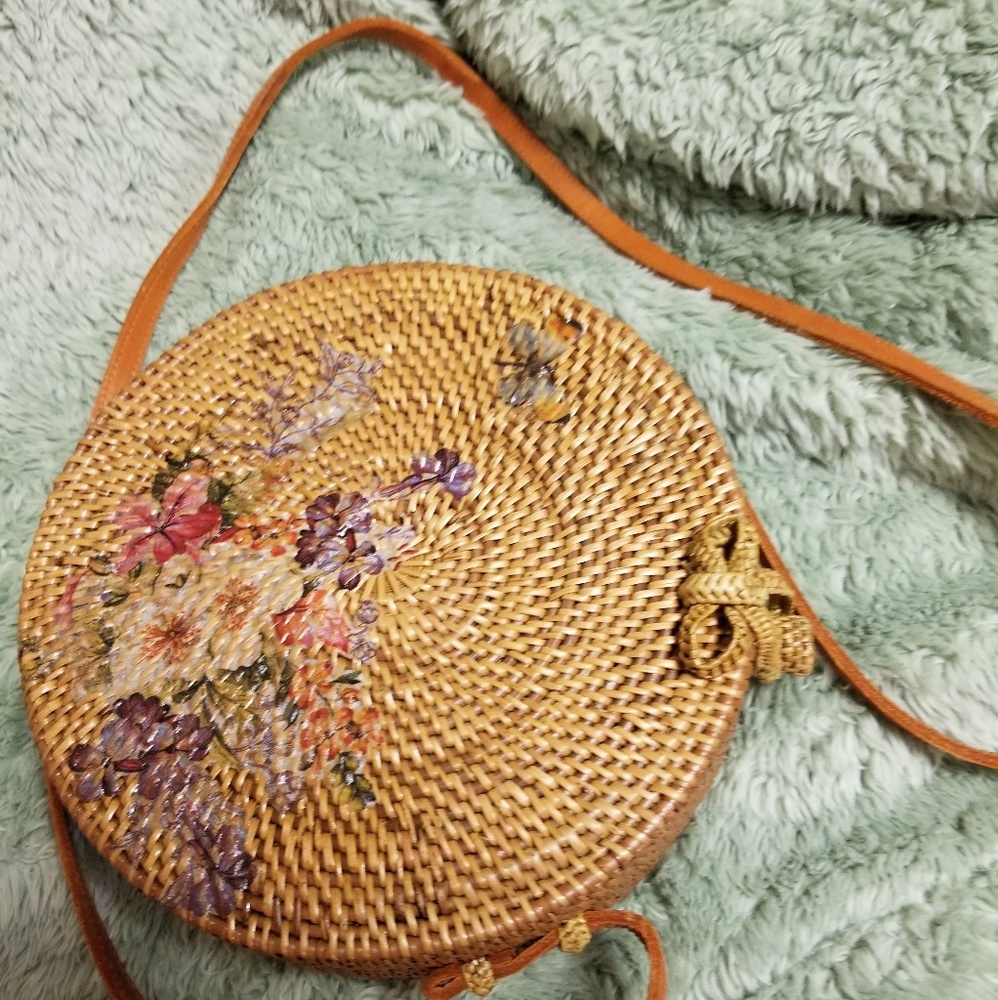 Round Painted Bali Bag